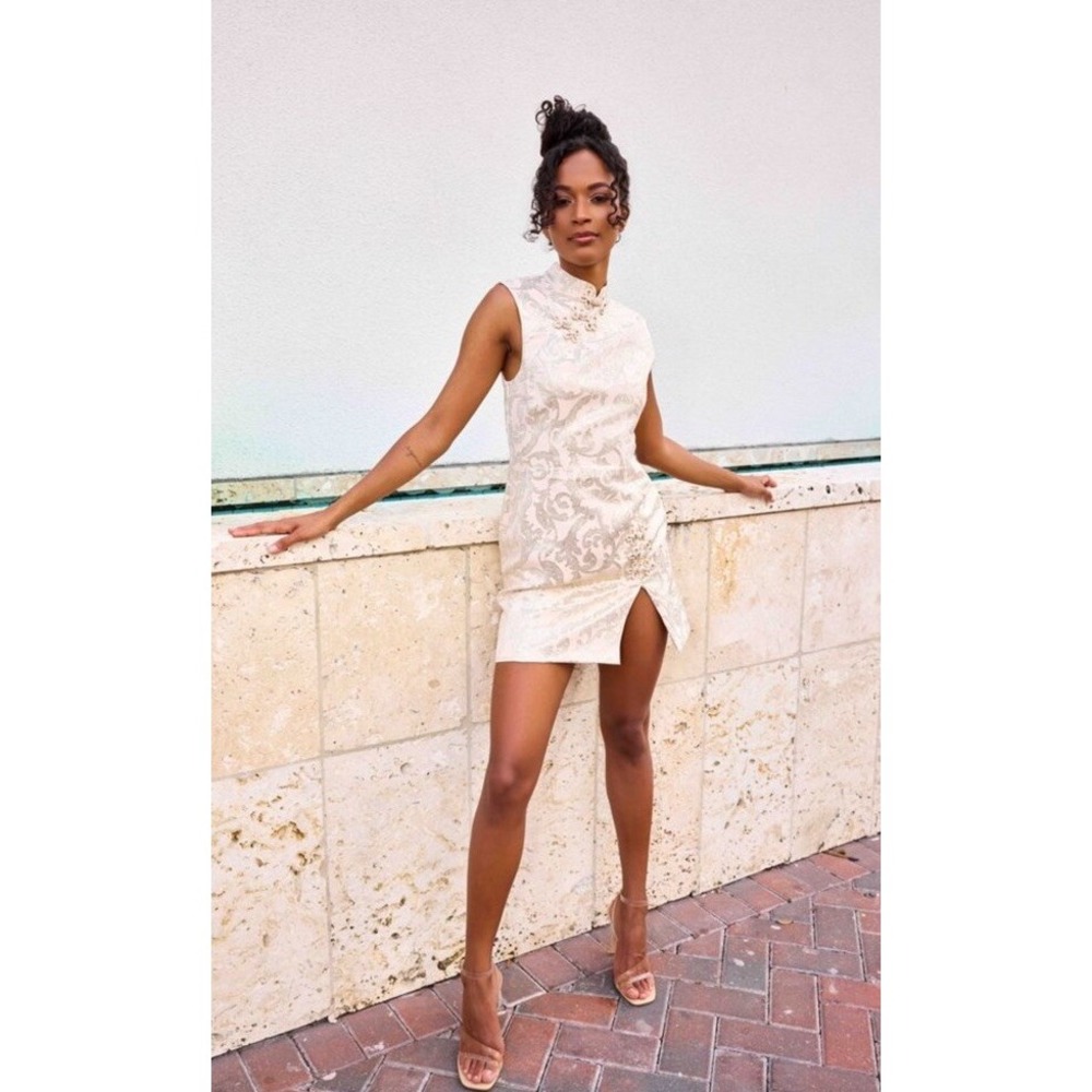 Rumored Primrose Jacquard Mini Dress